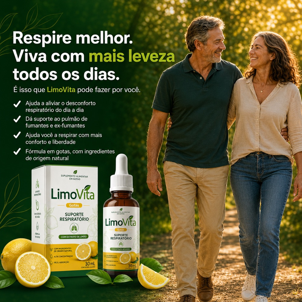 Casal caminhando ao ar livre com a chamada Respire melhor, viva com mais leveza